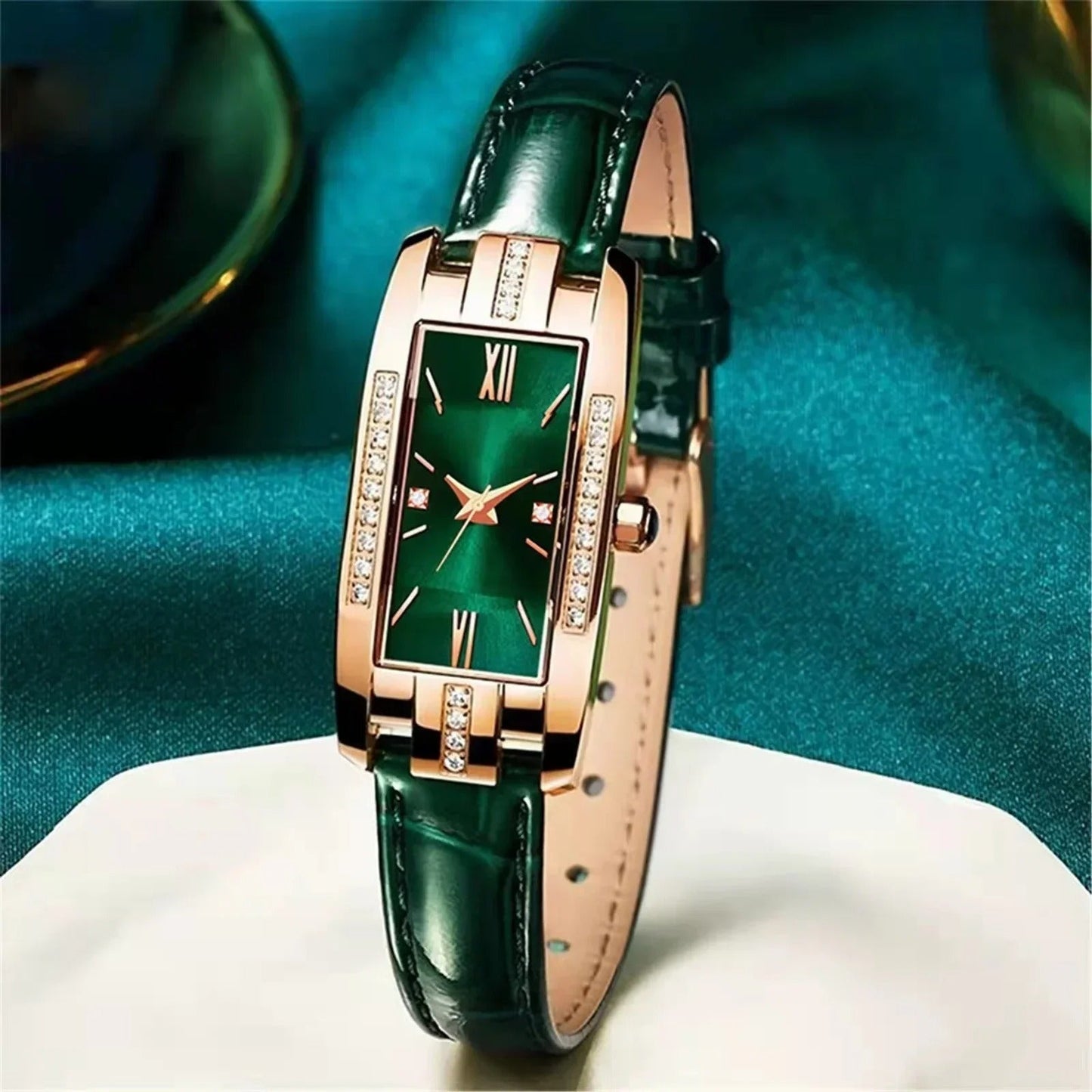 Elegant square luxury watch for women