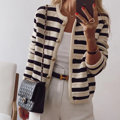 Ivana - Cardigan Élégant à Rayures