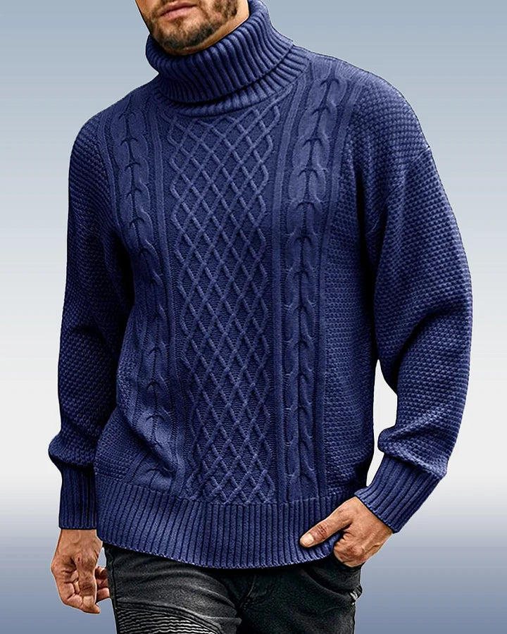 Col roulé homme - Pull à manches longues en tricot en 3 couleurs
