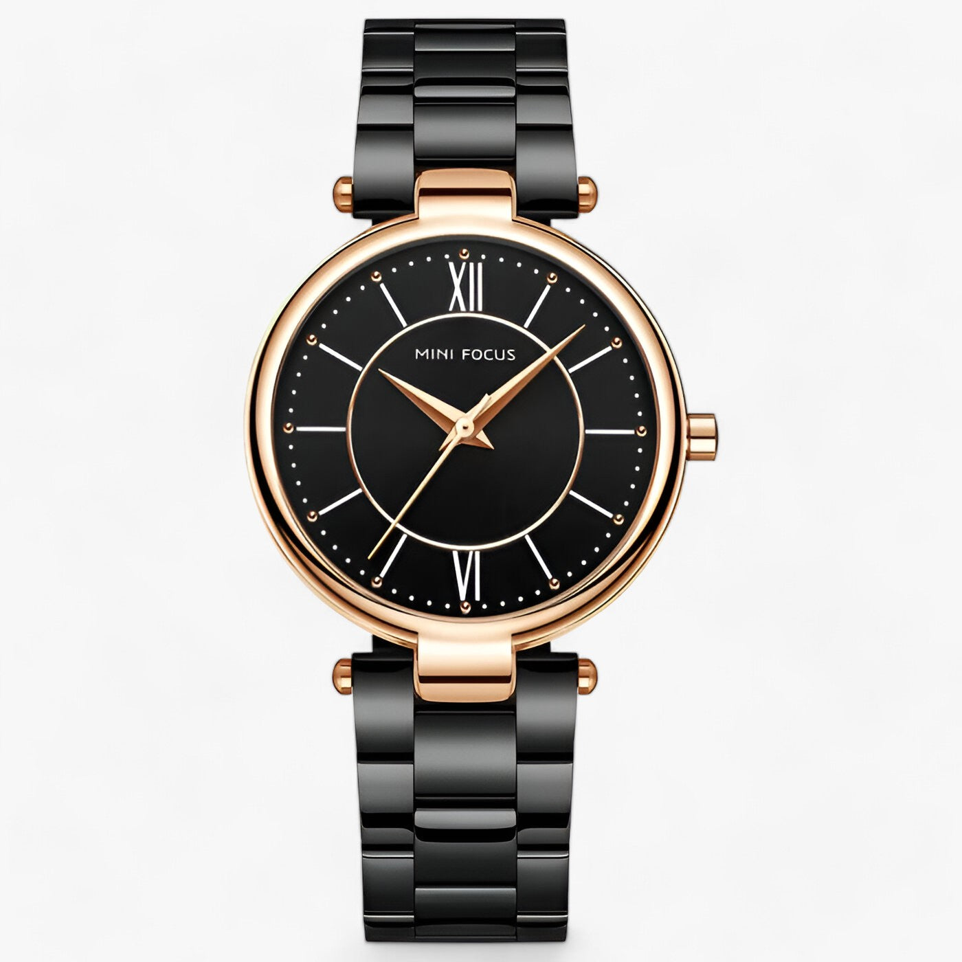 Elegant women's stainless steel quartz watch and minimalist dial