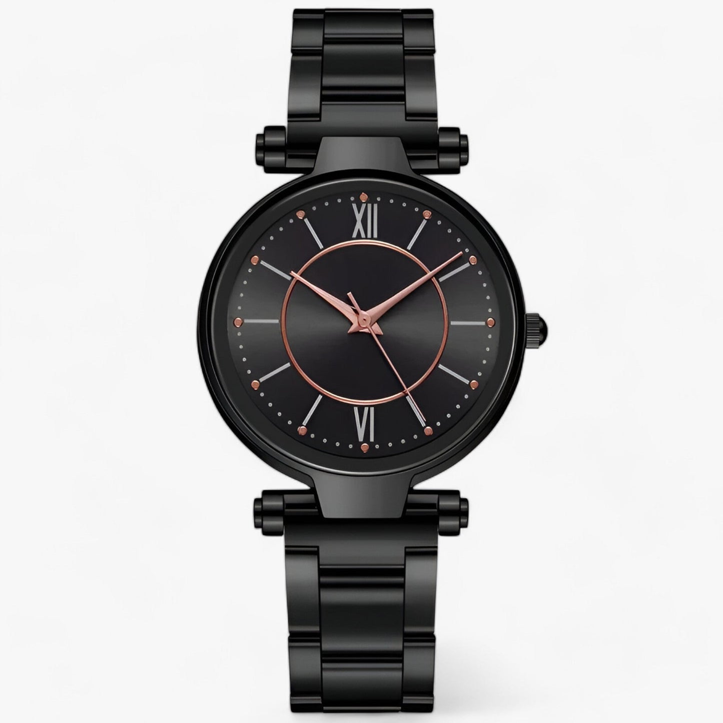Premium stainless steel round watch